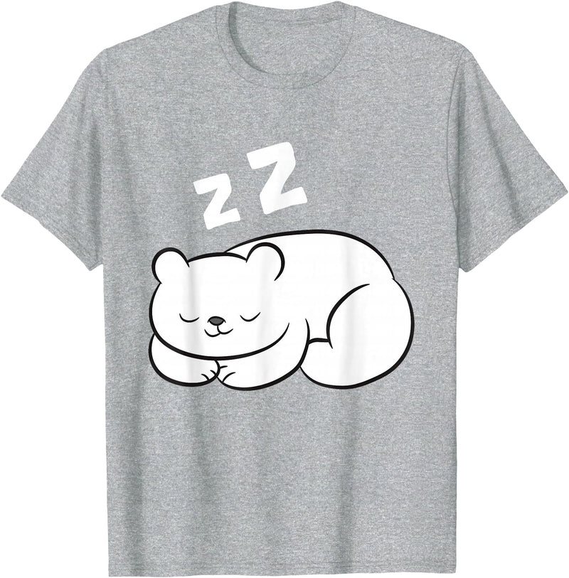 Arctic Polar Bear Tees And Gifts Ice Bear Sleeping Tired Arctic Polar Bear T-Shirt - Heather Grey