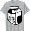 Clever Witty Milk Designs Leche Spanish Milk Carton Dairy Lover T-Shirt - Heather Grey