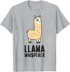 Funny Llama Lover Gifts Llama Whisperer T-Shirt - Heather Grey