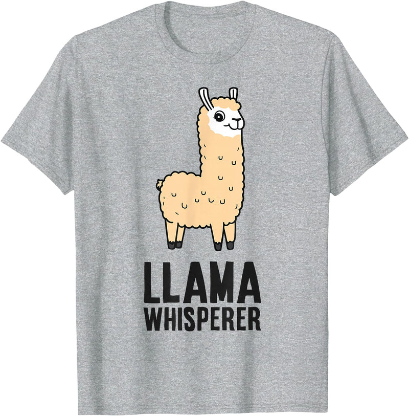 Funny Llama Lover Gifts Llama Whisperer T-Shirt - Heather Grey