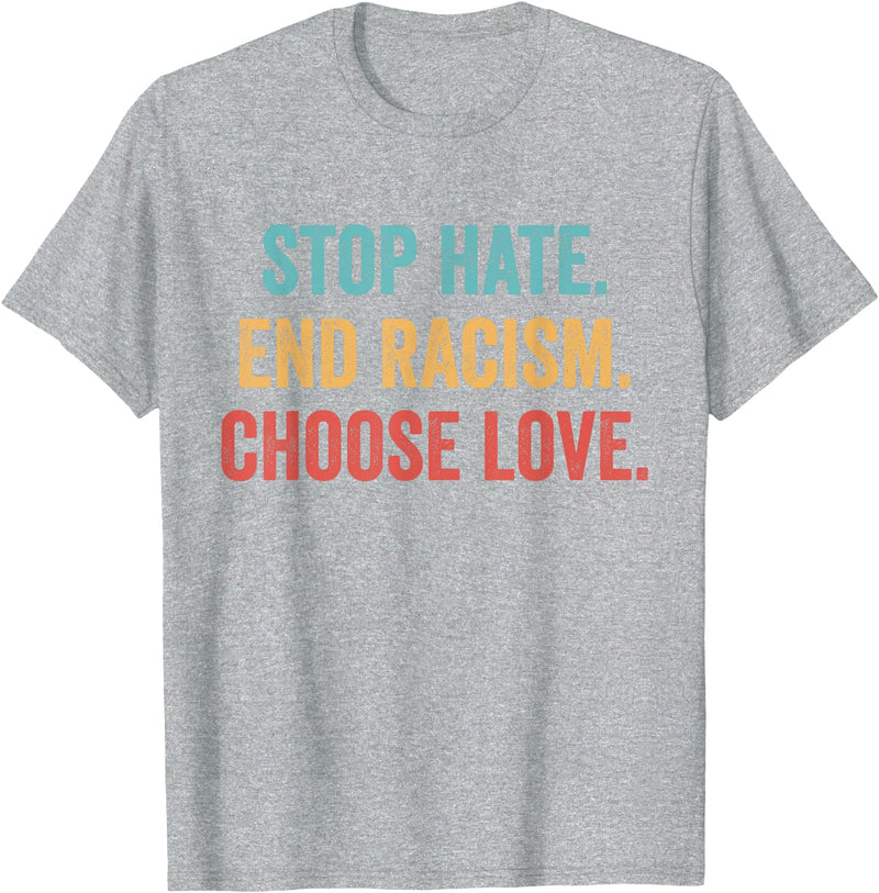 Choose Love Buffalo - Stop Hate End Racism Choose Love T-Shirt - Heather Grey