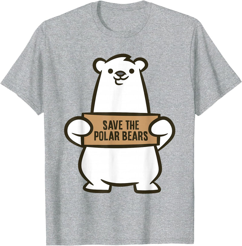 Cute Polar Bear Gifts And Tees Animal Welfare Save The Polar Bears T-Shirt - Heather Grey