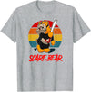 Funny Halloween Bear Gifts Scare Bear Horror Bear With Knife Spooky Halloween T-Shirt - Heather Grey