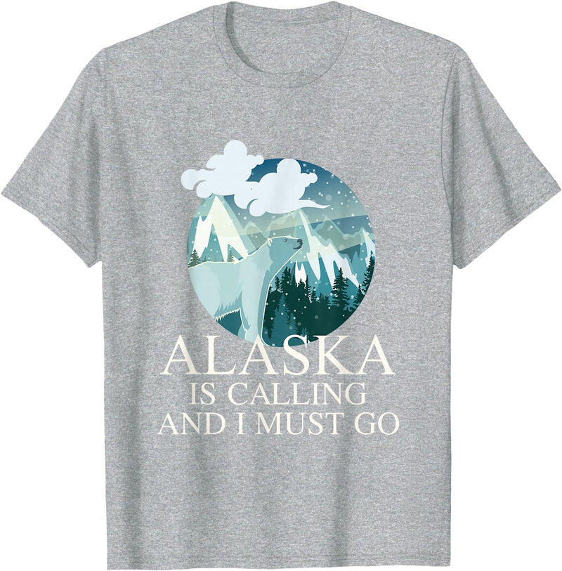 Selena's things Alaska Polar Bear Alaska Is Calling And I Must Go T-Shirt - Heather Grey