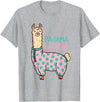 Cool Llama lovers Pyjama day Pajama Llama Cute Llama Pajama Alpaca Kids Women Girl T-Shirt - Heather Grey