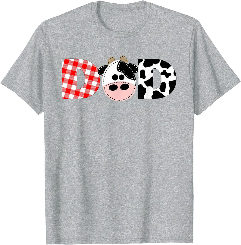Funny Cow Mom And Dad Birthday Family Tees Dad of The Birthday for Boy Cow Farm 1st Birthday Cow Daddy T-Shirt - Heather Grey
