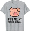 Pig Lover and Pig Farmer Gifts And Tees Pig Lover My Spirit Animal Is A Pig T-Shirt - Heather Grey