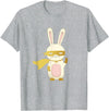 Super Rabbit for Men Women and Children - the Golden Hero T-Shirt in Heather Grey