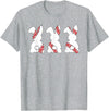 Funny Baseball Sports Easter Bunny Rabbits Easter Day T-Shirt in Heather Grey