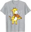 Awesome Violinists Designs Giraffe Playing Violin T-Shirt - Heather Grey