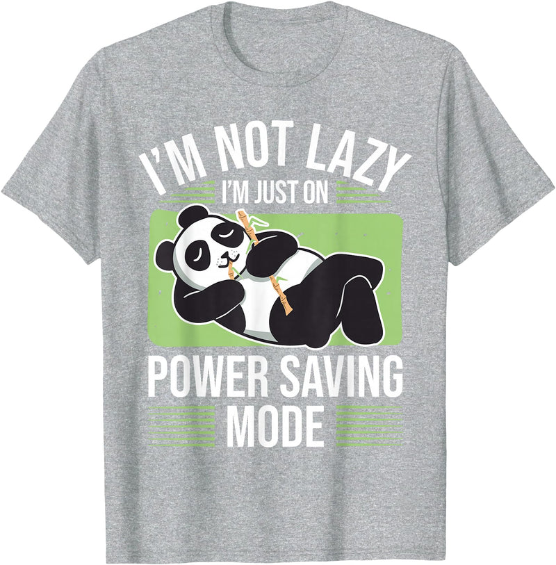 Cute Panda Gifts Panda Bear - Power Saving Mode - Panda T-Shirt - Heather Grey