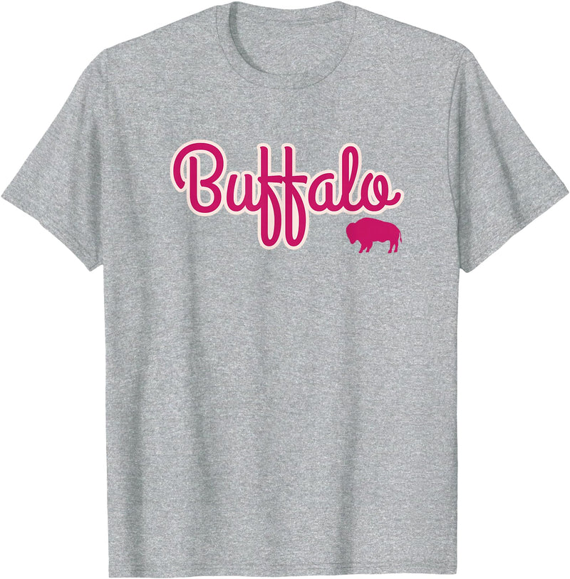 Buffalo NY Designs Buffalo NY Pink Color Logo, Buffalo Pride T-Shirt - Heather Grey