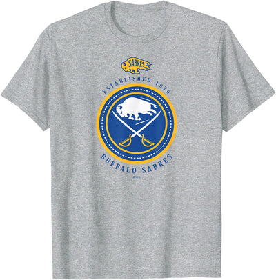 Cow Buffalo Sabres Est 1970 Gray Officially T-Shirt