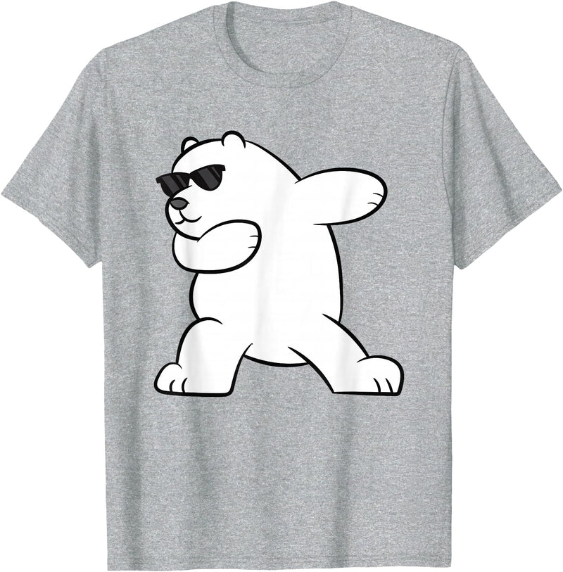 Arctic Polar Bear Tees And Gifts Ice Bear Dabbing Arctic Cute Dabbing Polar Bear T-Shirt - Heather Grey