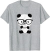 My Shirt Hub Cute Little Bear Panda Nerd with Glasses T-Shirt - Heather Grey