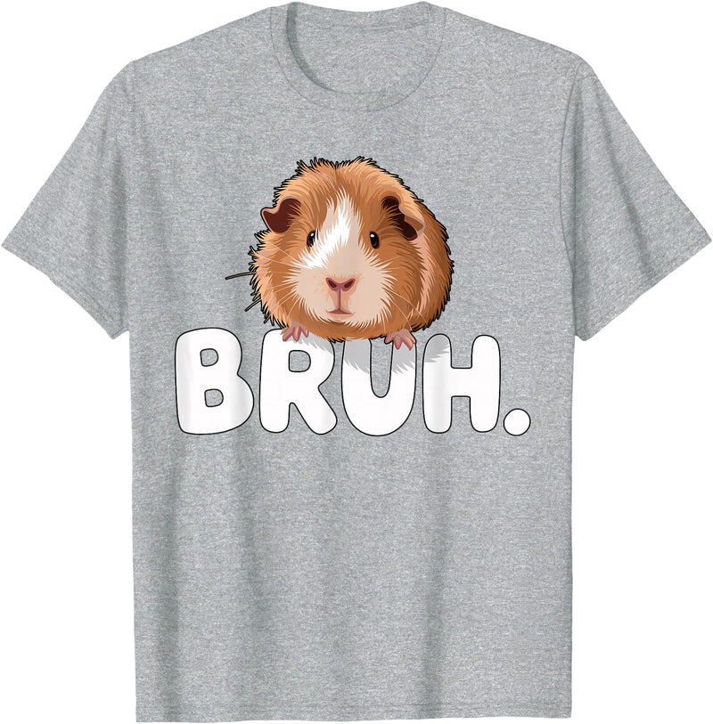 Magical and Funny Guinea Pig owner Gifts Bruh Guinea Pig T-Shirt - Heather Grey