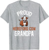 Cute Hereford Cow Family Apparel Proud Hereford Cow Grandpa T-Shirt - Heather Grey
