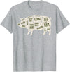 Pig & Pork Butcher Diagram Tees Pig & Pork Butcher Diagram Bacon Lover - T-shirt T-Shirt - Heather Grey