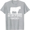 Farm and Hereford Cow for Men and Cattle Clothing Hereford Rancher - Hereford Cow For Cattle Farmer T-Shirt - Heather Grey