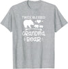 Grandparents Gifts By HustlaGirl Twice Blessed Grandma Bear Shirt Grandmas With Two Grandkids T-Shirt - Heather Grey
