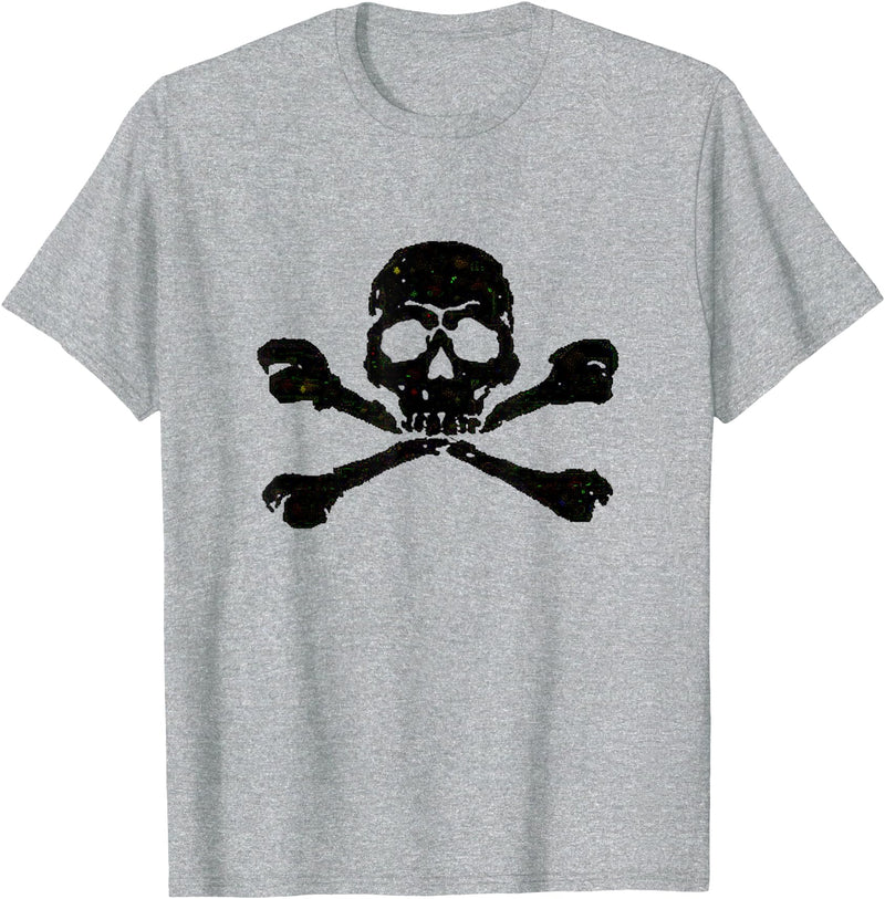 DATZLYF Skull and Crossbones t-shirt T-Shirt - Heather Grey