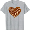 Animal Giraffe Print Clothing Heart Giraffe Pattern for Giraffe Lover T-Shirt - Heather Grey