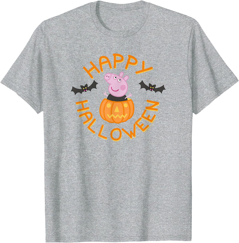 Peppa Pig Halloween Peppa Pig Pumpkin Happy Halloween T-Shirt - Heather Grey