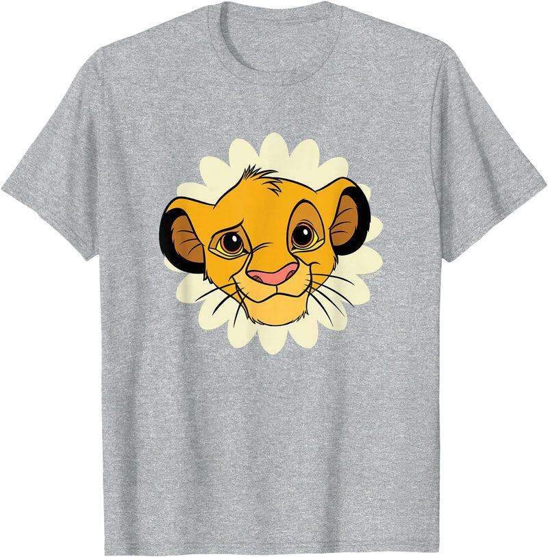 Disney Lion King - Simba Flower T-Shirt - Heather Grey