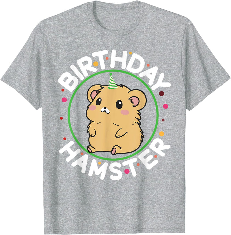 Unisex-Kids Hamster Birthday Party Birthday Hamster T-Shirt - Heather Grey