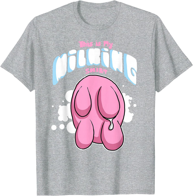 Eliaac Funny Dairy Farmers Milking Cows Womens This is My Milking Top Dairy Farming Cows Udders T-Shirt - Heather Grey