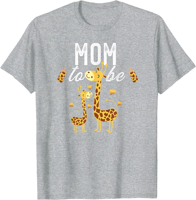 Giraffe Baby Shower Party Ideas For Mom Mom To Be Giraffe Baby Shower Cute T-Shirt - Heather Grey
