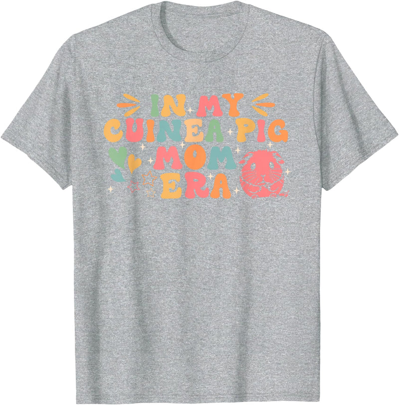 In My Guinea Pig Mom Era Funny Groovy Guinea Pig Mothers Day T-Shirt - Heather Grey