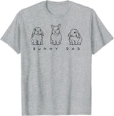 Bunny Dad Cute Lop Rabbit Holland Dad Line Art T-Shirt in Heather Grey