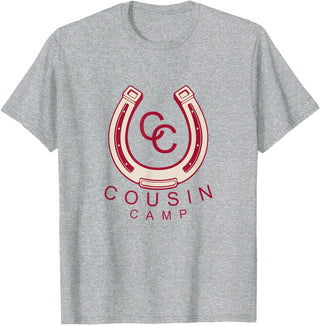Cousin Camp Apparel & Gifts Fun Cousin Camp Horseshoe Horse Ranch Graphic T-Shirt - Heather Grey