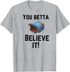 Bradley Rex Betta Fish Design, Fish-Lovers, Funny Pun T-Shirt - Heather Grey