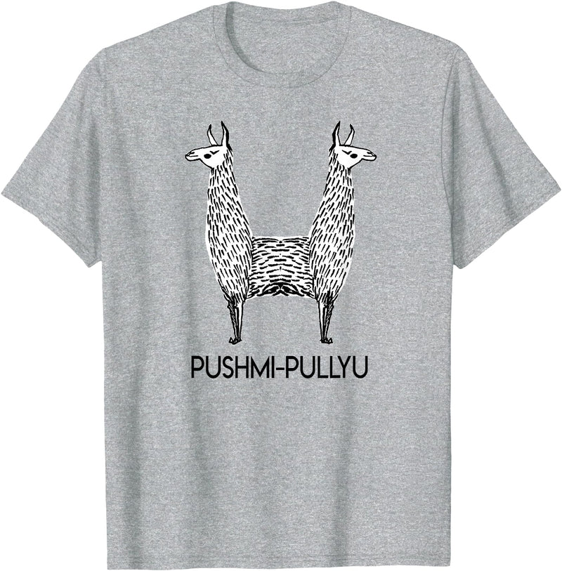 Pushmi-Pullyu Llama Funny Alpaca Llama Style, Pushmi-Pullyu Yoga T-Shirt - Heather Grey