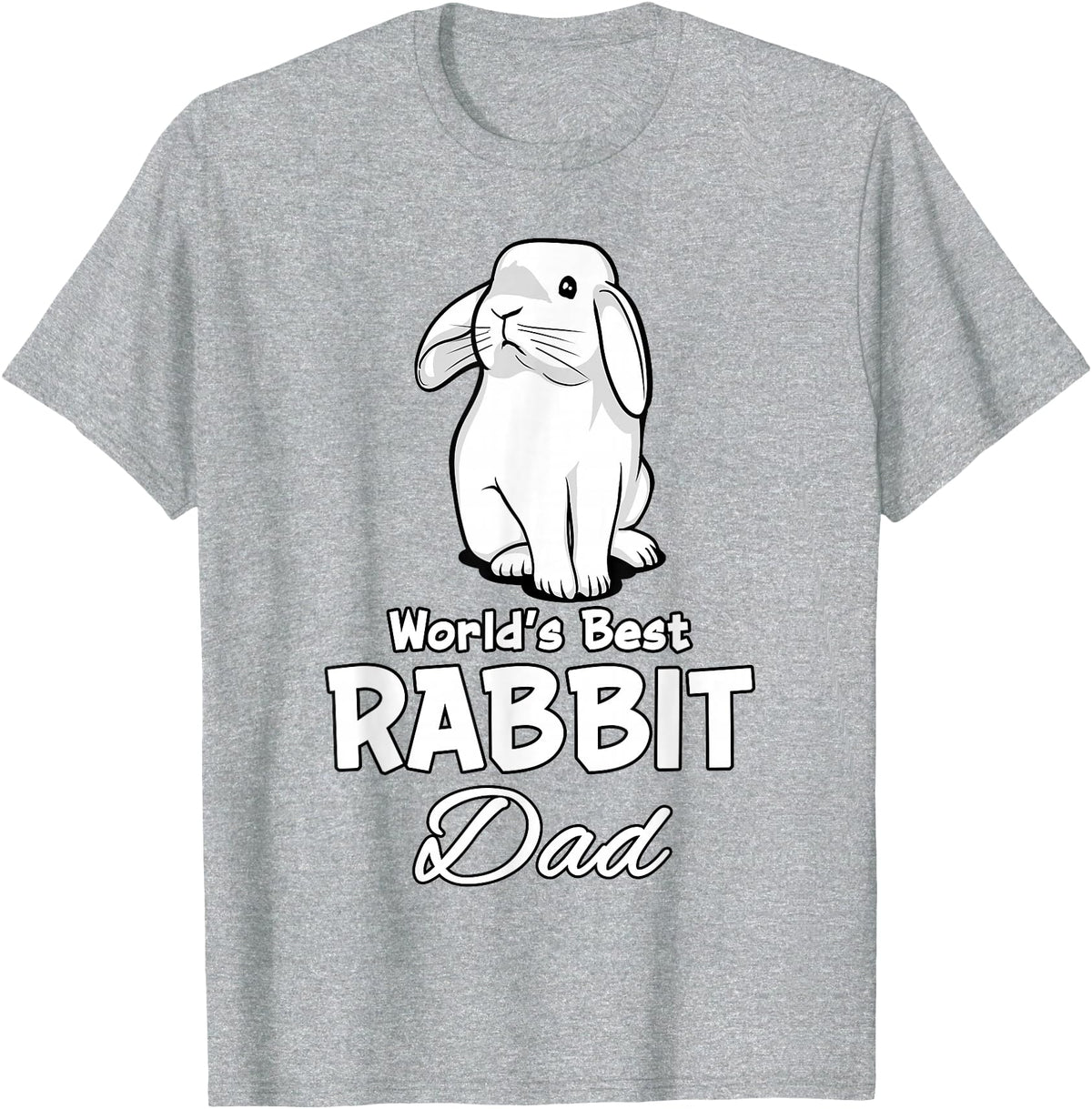 Rabbit Dad Father Rabbit Lover Cute Rabbit T-Shirt in Heather Grey