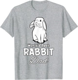 Rabbit Dad Father Rabbit Lover Cute Rabbit T-Shirt in Heather Grey