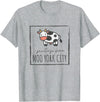 Grüße aus Moo York City - Lustiges Kuhmotiv Greetings from Moo York City - Funny Cow Motif with Saying T-Shirt - Heather Grey