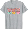 Cute Animals For Easter For Kids Happy Easter Cute Pig At Easter With Easter Eggs T-Shirt - Heather Grey