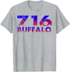 716 Tee's 716 Buffalo Skyline WNY pride T-Shirt - Heather Grey