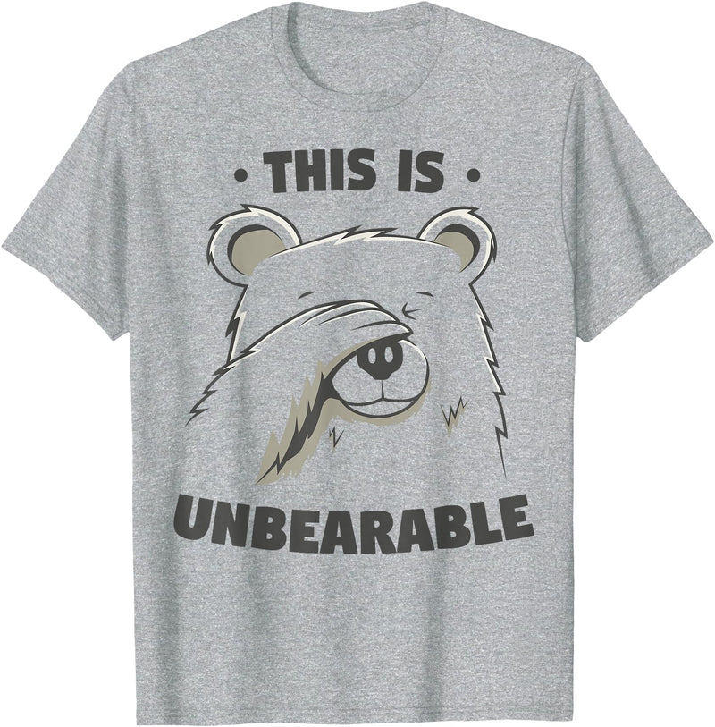 Funny Bear Pun Teez This Is Unbearable Funny Bear Word Game T-Shirt - Heather Grey
