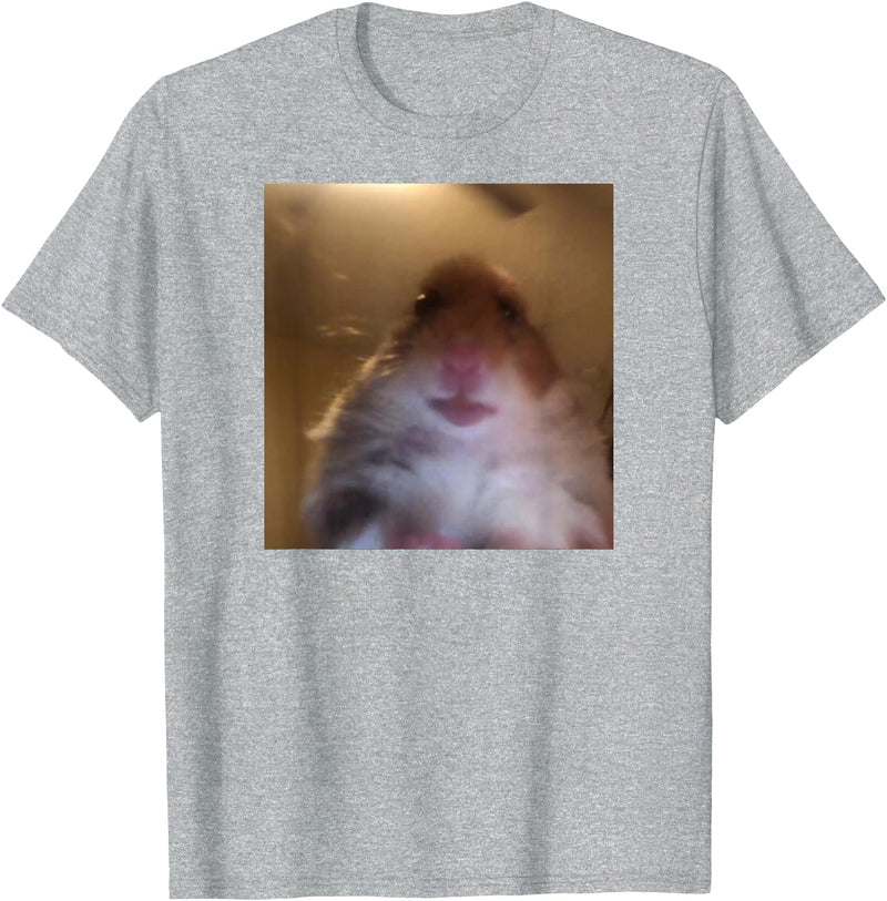 Hamster stares into the front camera I Internet Hamster Meme T-Shirt - Heather Grey