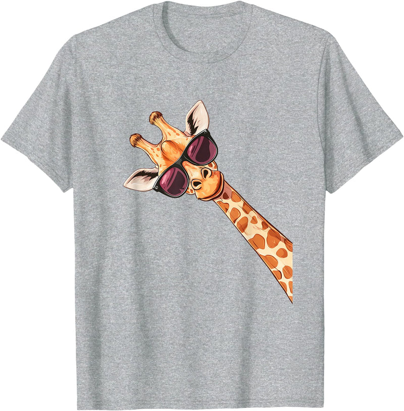 ÄGiräffeCo. Funny Giraffe Sunglasses T-Shirt - Heather Grey