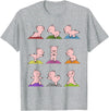 Sporty Animals & Meditating Pets Pig Yoga T-Shirt Funny Piglets In Yoga Poses Sports Tee T-Shirt - Heather Grey
