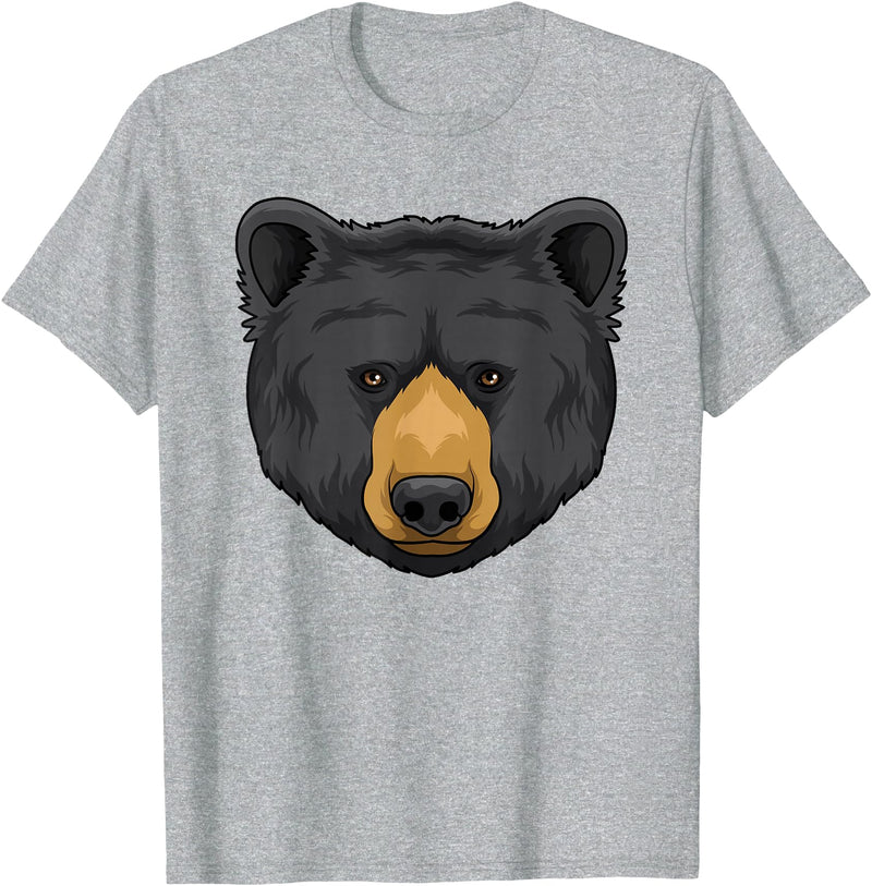 Wowsome! Black Bear Animal Head - Cute Black Bear Lover Women Men T-Shirt - Heather Grey