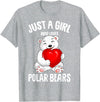 Funny Polar Bear Lover Apparel & Gift Ideas Polar Bear Just A Girl Who Loves Polar Bears Kids Girls T-Shirt - Heather Grey
