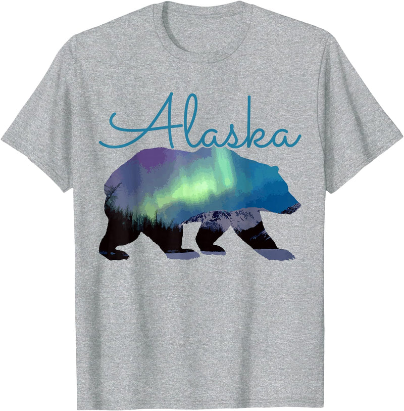 We Love Alaska Alaska Bear Grizzly Polar Alaskan Natural T-Shirt - Heather Grey