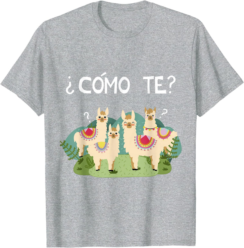 Spanish Shirt | Llama Tee | Funny Spanish Shirt Funny Spanish Tee, Como Te Llama, Llama Tshirt T-Shirt - Heather Grey