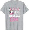 Vintage Retro Birthday Godfather Of The Birthday Girl Farm Cow 1St Birthday Girl T-Shirt - Heather Grey